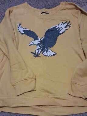 American EAGLE OUTFITTERS Yellow Sweatshirt with Eagle Graphic